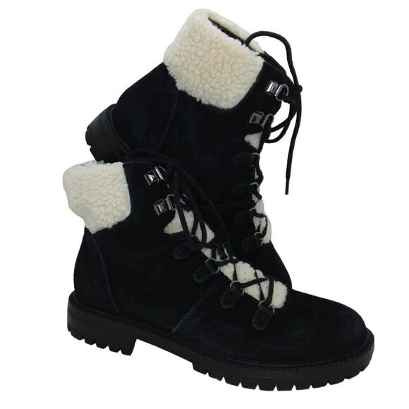 Marc Fisher Women's Designer Leather/Suede Faux Fur Winter Boots - sz. 8 1/2M - Picture 1 of 6